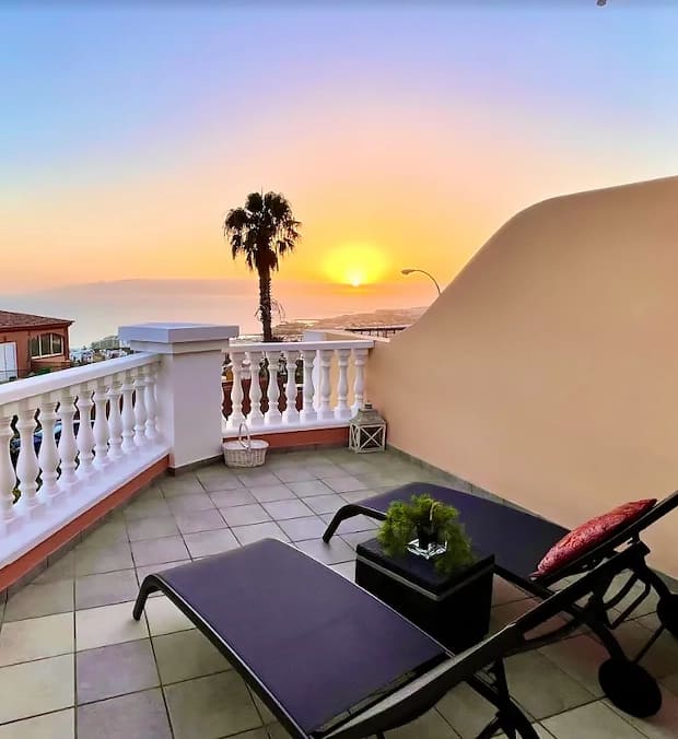 Duplex avec vue sur le coucher de soleil à louer à Tenerife